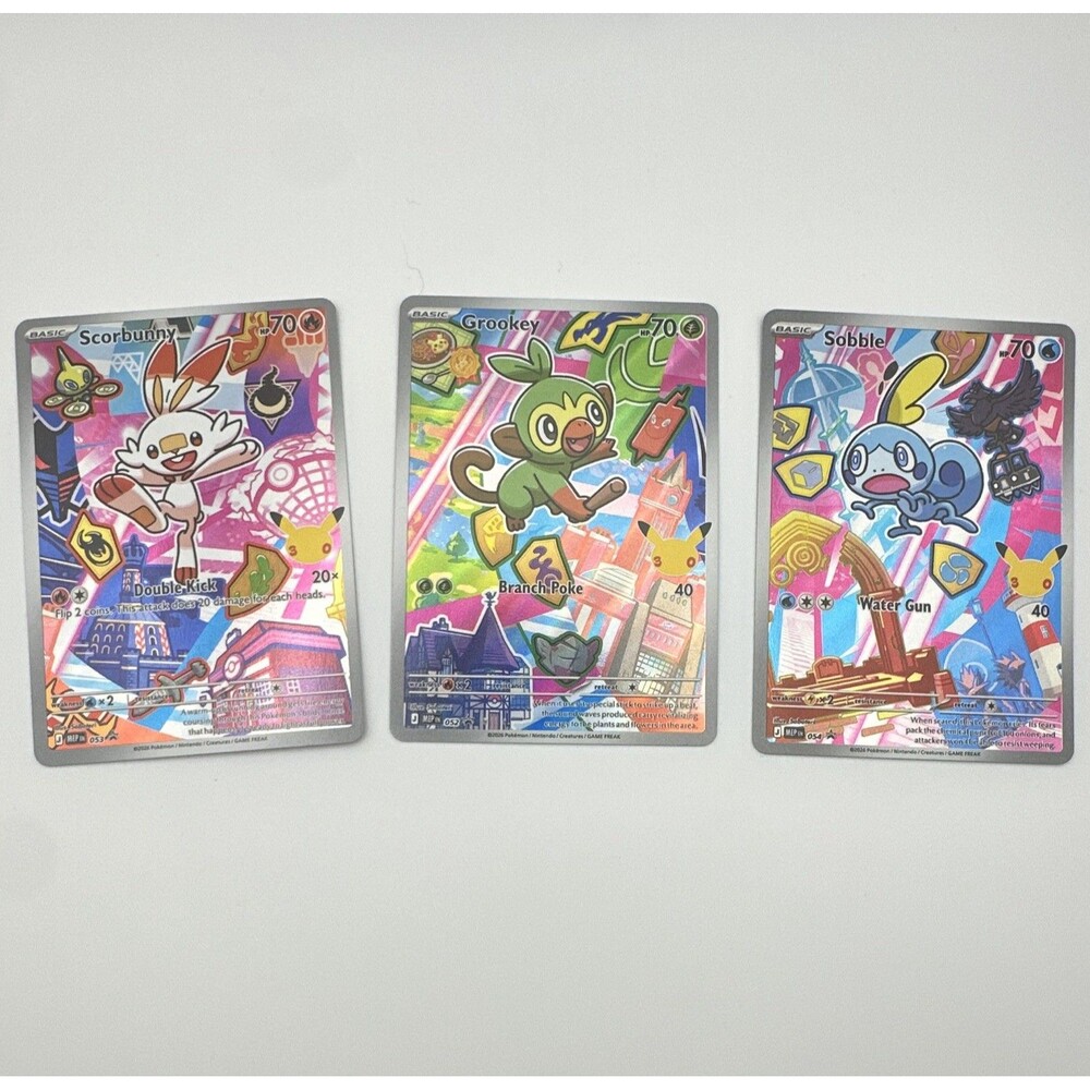 Pokémon TCG Holo Promo 3-Card Lot Scorbunny, Sobble & Grookey